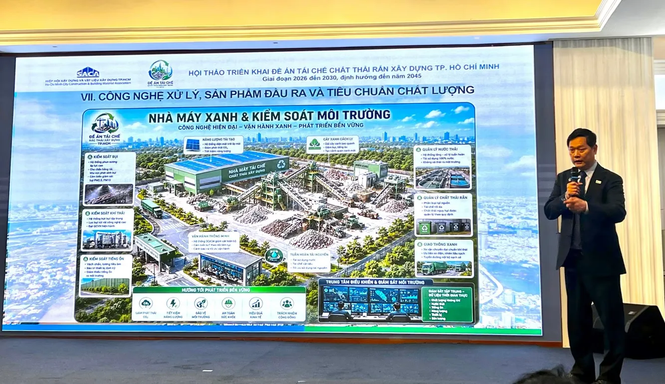 Hội thảo “Triển khai Đề án tái chế chất thải xây dựng TP.HCM" - Bài toán về tái chế rác thải xây dựng, bổ sung nguồn vật liệu cho hạ tầng