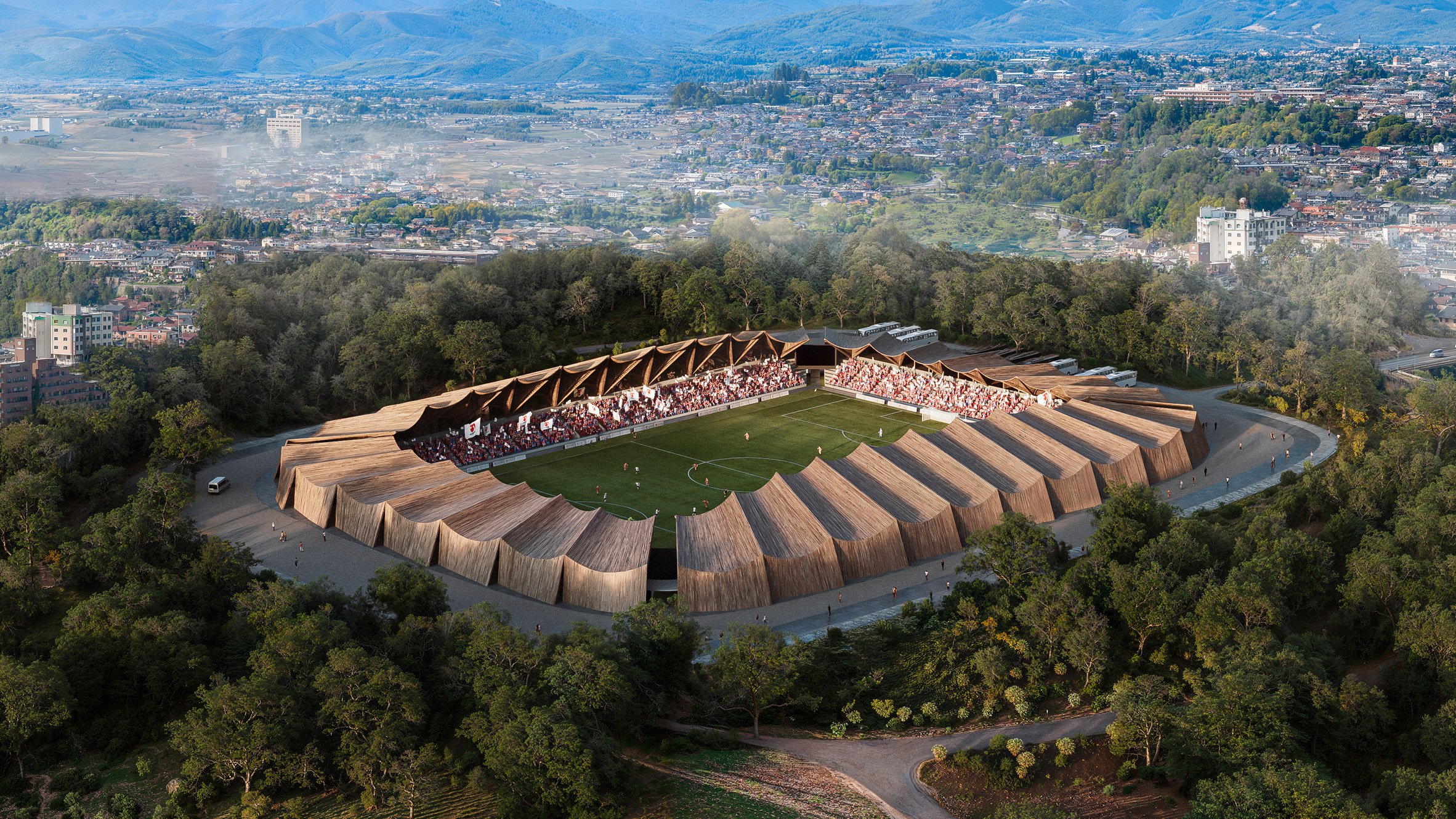 FUKUSHIMA WOODEN STADIUM | Biểu tượng tái sinh bằng gỗ của vùng đất kiên cường