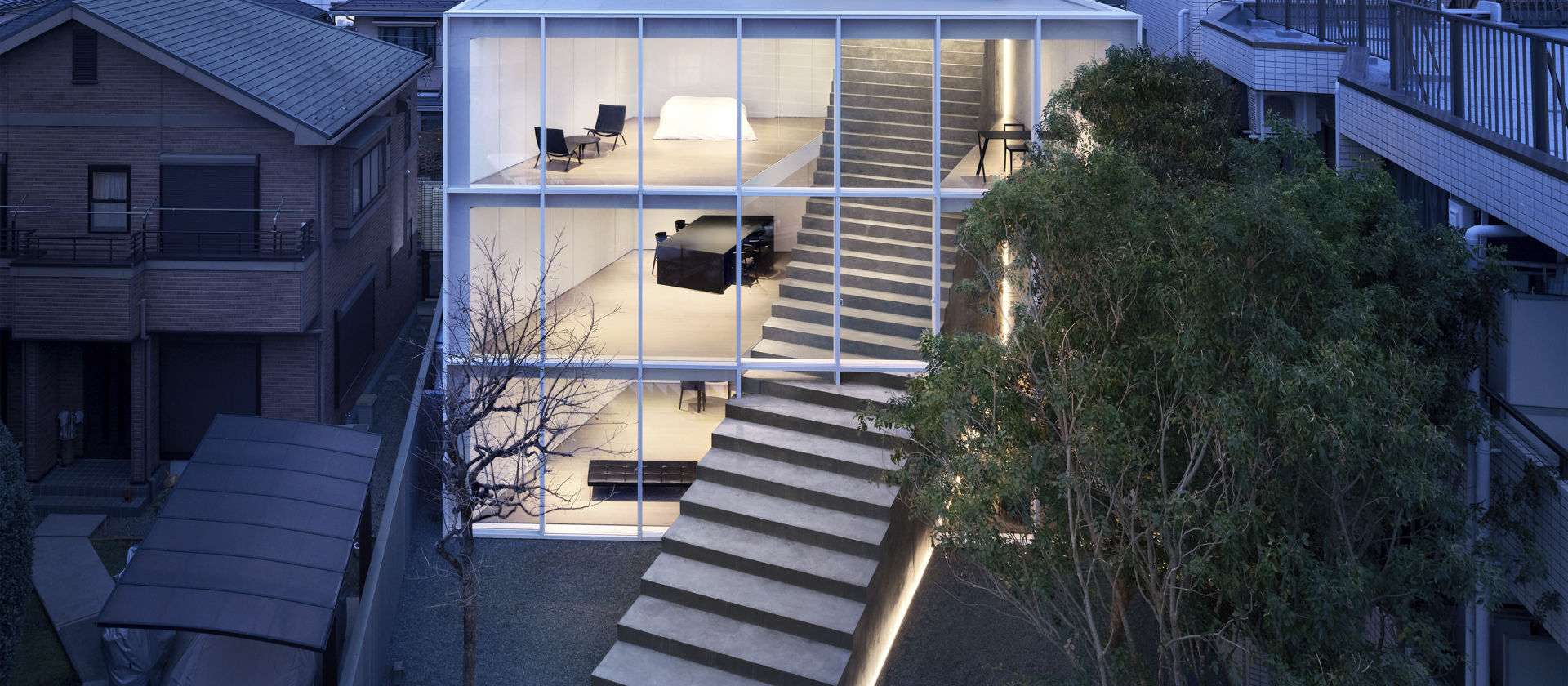 STAIRWAY HOUSE | Ngôi nhà Tokyo với cầu thang giả bằng thép và bê tông cắt xuyên mặt tiền